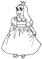 A coloring page of princess